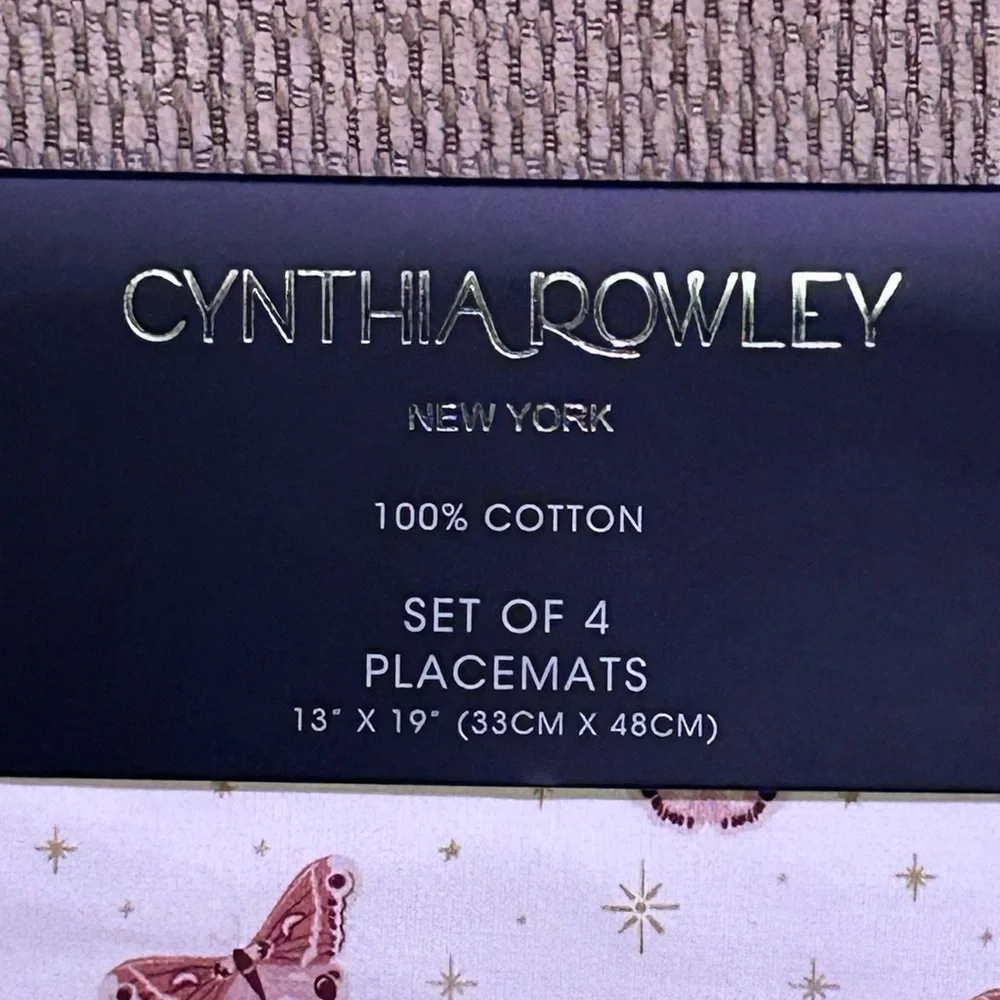 Cynthia Rowley Cosmic Butterflies Set Of 4 Placemats NWTS